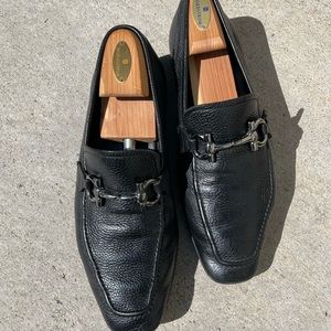 Salvatore Ferragamo Men’s Pebbled Leather Loafers 10.5